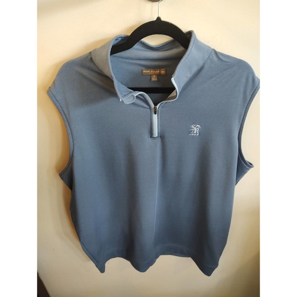 Peter Millar Blue Sleeveless Polo Shirt - Picture 5 of 11